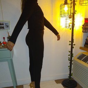 Cropped mock turtle neck sweater